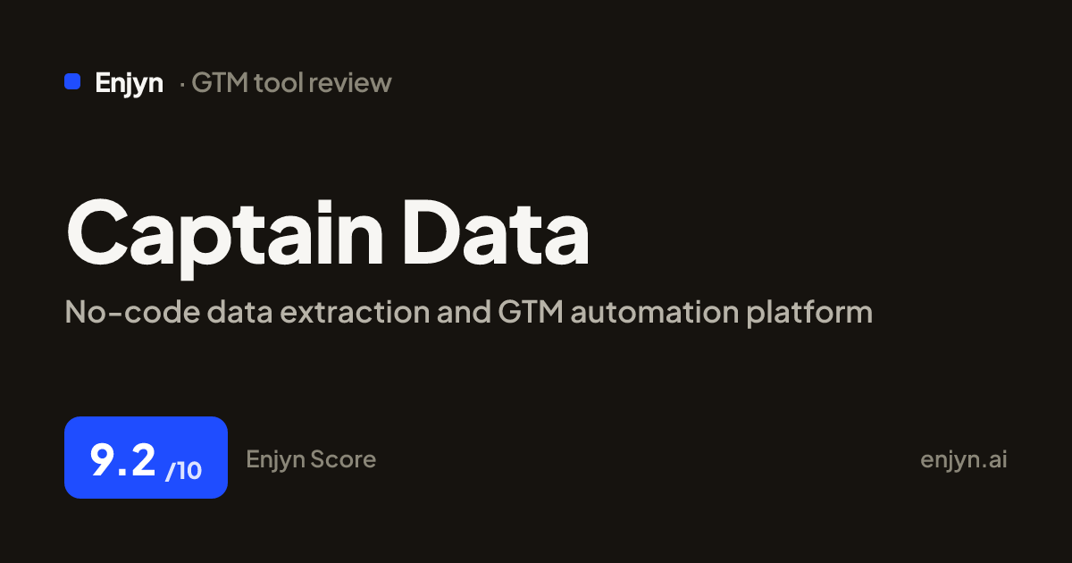Captain Data Review 2026 — Pricing, Features & Ratings | Enjyn